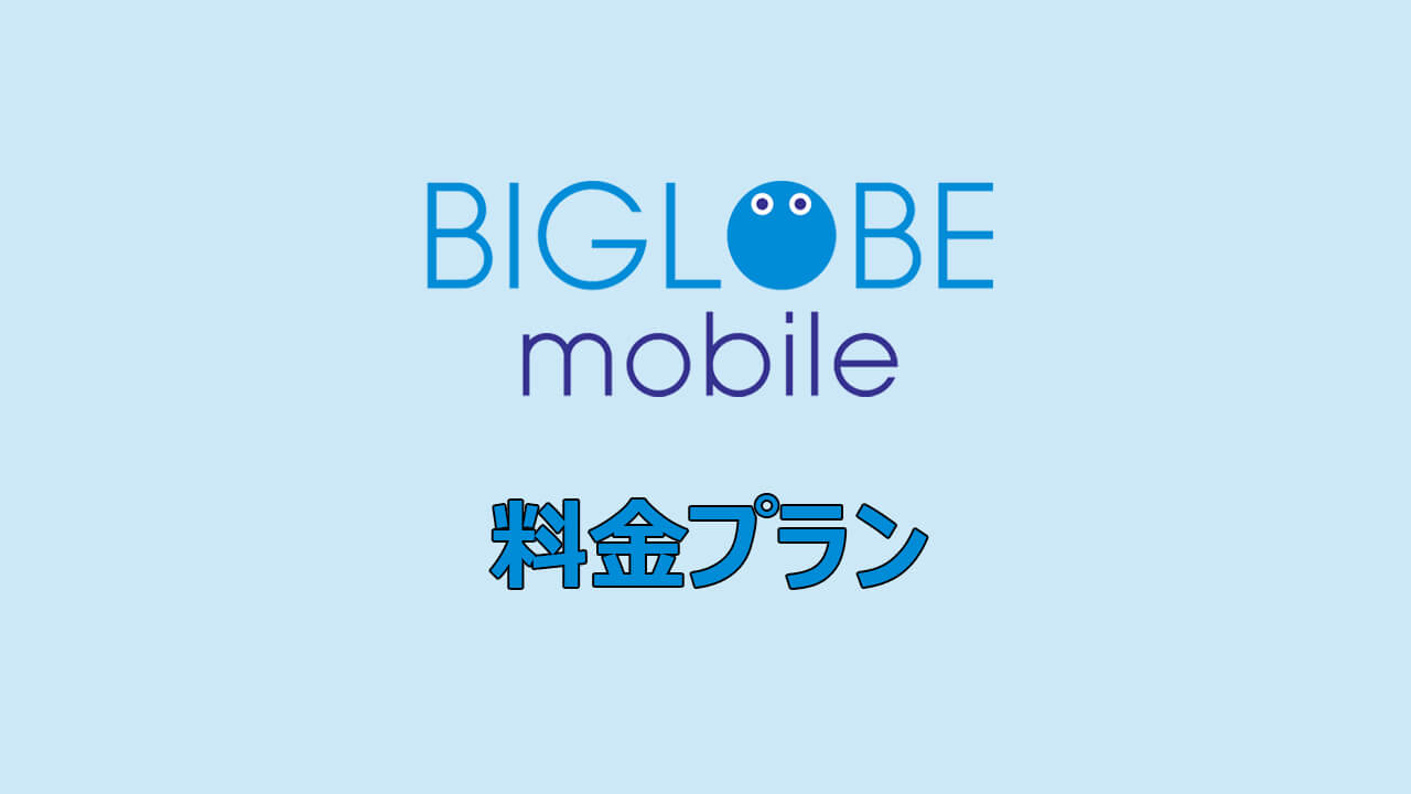 Biglobeモバイルの料金プラン 維持費を丁寧に解説 Sim Set Man
